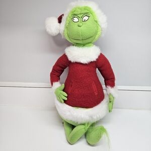 VINTAGE Dr. Seuss Grinch Who Stole Christmas Hallmark Plush Santa Doll 17” 1998